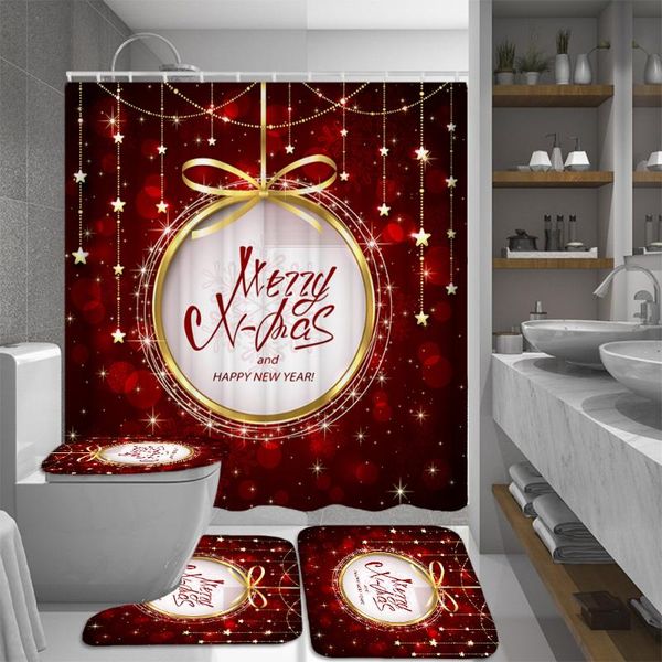 shower curtains festive bells christmas curtain bathroom anti-skid rugs carpet toilet lid cover bath mat set
shower curtains festive bells christmas curtain bathroom anti-skid rugs carpet toilet lid cover bath mat set