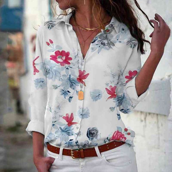 casual v neck printing button womens blouses long sleeve camisa feminina manga comprida s, White
casual v neck printing button womens blouses long sleeve camisa feminina manga comprida s, White