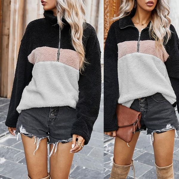 women's hoodies & sweatshirts women winter warm long sleeve lapel sweatshirt double fuzzy plush 1/4 zipper pullover color block patchw, Black
women's hoodies & sweatshirts women winter warm long sleeve lapel sweatshirt double fuzzy plush 1/4 zipper pullover color block patchw, Black