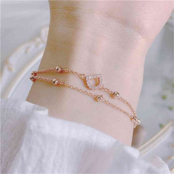 2021 luxury designer jewelry korean version simple letter sparkling zircon bead chain rose bracelet, White
2021 luxury designer jewelry korean version simple letter sparkling zircon bead chain rose bracelet, White