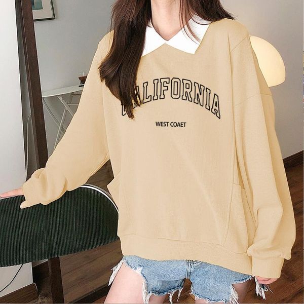 women's hoodies & sweatshirts california letter graphic hoodie women turn-down collar oversized swearshirt harajuku streetwear pullover, Black
women's hoodies & sweatshirts california letter graphic hoodie women turn-down collar oversized swearshirt harajuku streetwear pullover, Black
