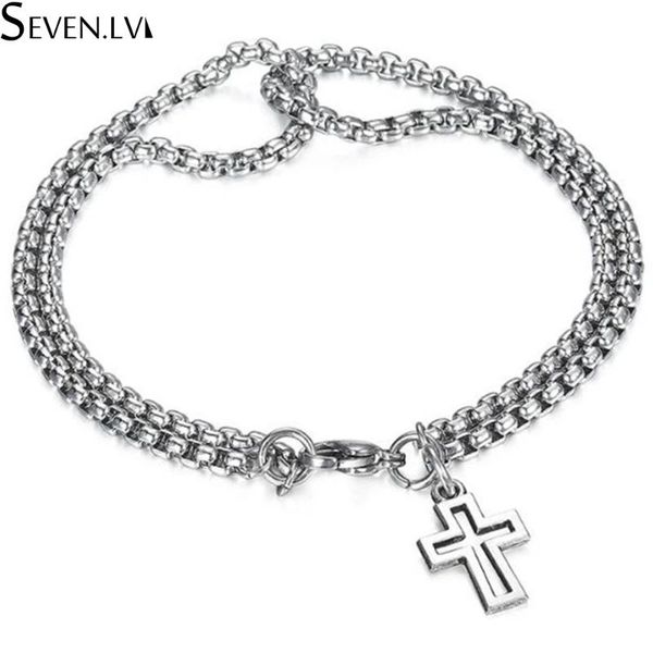 charm bracelets stainless steel cross bracelet titanium double-deck chain jewelry gifts for men, Golden;silver
charm bracelets stainless steel cross bracelet titanium double-deck chain jewelry gifts for men, Golden;silver