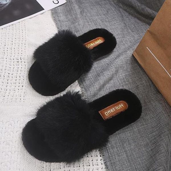 fashion outdoor faux fur winter warm slippers women casual non-slip furry comfortable flats lazy office work, Black
fashion outdoor faux fur winter warm slippers women casual non-slip furry comfortable flats lazy office work, Black