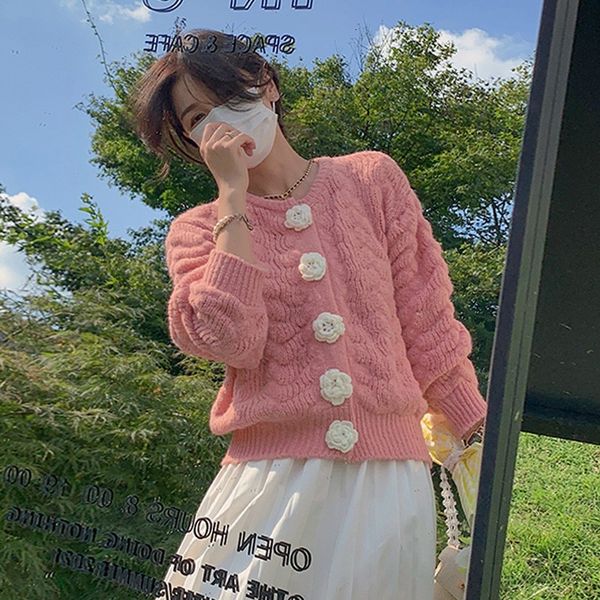 women's sweaters new sweater female sweet knitted cardigan women autumn winter flower button coat loose short jacket knitwear oute, White;black
women's sweaters new sweater female sweet knitted cardigan women autumn winter flower button coat loose short jacket knitwear oute, White;black
