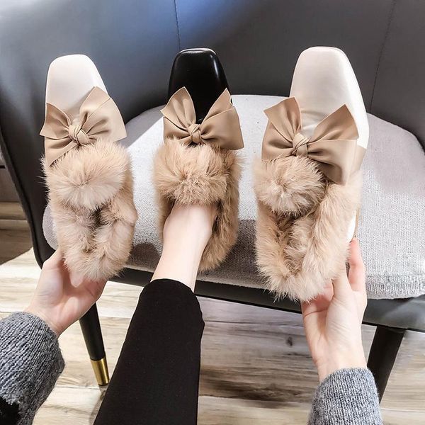 women furry pumps shoes chunky square high heels bow-knot retro elegant winter fashion female outdoor fur casual sneakers dress, Black
women furry pumps shoes chunky square high heels bow-knot retro elegant winter fashion female outdoor fur casual sneakers dress, Black