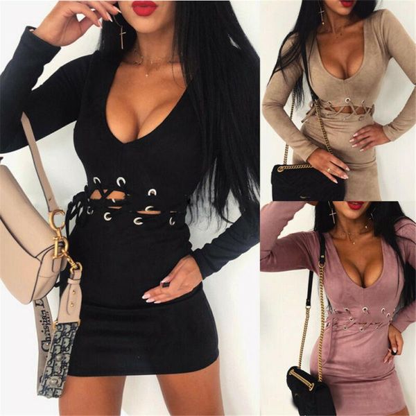 women bandage bodycon mini dress v neck long sleeve cocktail club party dresses casual autumn veatidos, Black;gray
women bandage bodycon mini dress v neck long sleeve cocktail club party dresses casual autumn veatidos, Black;gray
