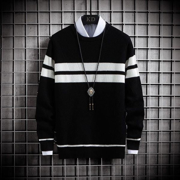 men's sweaters spring and autumn youth striped sweater fashion korean bottom shirt tide brand large size, White;black
men's sweaters spring and autumn youth striped sweater fashion korean bottom shirt tide brand large size, White;black