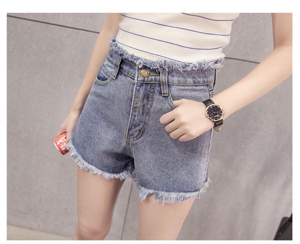 women's shorts fashion high-waist slim-fit frayed jeans wide-leg women trendy, White;black
women's shorts fashion high-waist slim-fit frayed jeans wide-leg women trendy, White;black