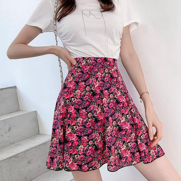 skirts summer elastic high waist a line flower printed short mini skirt women casual fashion sweet girls dance female, Black
skirts summer elastic high waist a line flower printed short mini skirt women casual fashion sweet girls dance female, Black