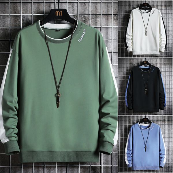 men's 2021 new spring and autumn long sve t-shirt korean fashion bottoming shirt loose round neck coat head sweater men, White;black
men's 2021 new spring and autumn long sve t-shirt korean fashion bottoming shirt loose round neck coat head sweater men, White;black