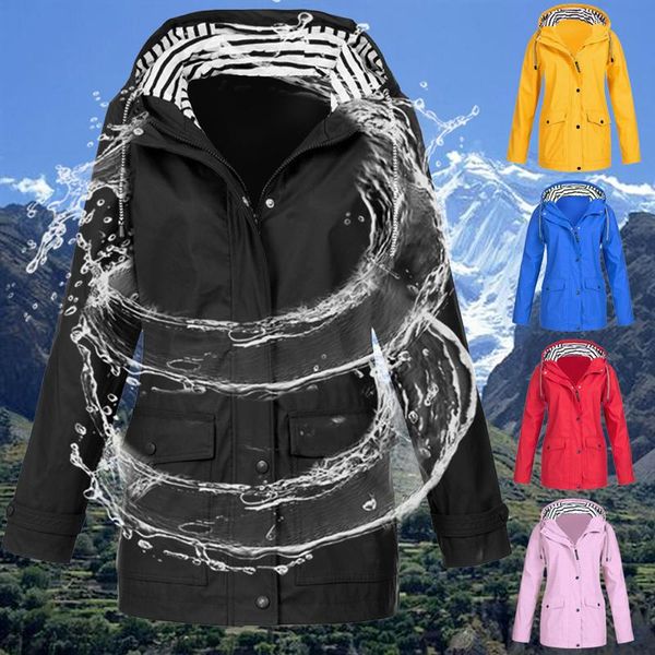 spring autumn women solid color waterproof jacket lady hooded classic softshell raincoat outdoors coat windbreaker outwear women's jack, Black;brown
spring autumn women solid color waterproof jacket lady hooded classic softshell raincoat outdoors coat windbreaker outwear women's jack, Black;brown