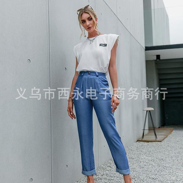 women's pants & capris 2021 straight solid high waist woman ankle-length knitted button casual women bottoms donsignet, Black;white
women's pants & capris 2021 straight solid high waist woman ankle-length knitted button casual women bottoms donsignet, Black;white