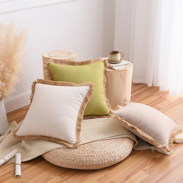 cushion/decorative pillow avocado green orange red linen pillowcase sofa tassel cushion nordic lumbar solid color backrest 45*45cm
cushion/decorative pillow avocado green orange red linen pillowcase sofa tassel cushion nordic lumbar solid color backrest 45*45cm