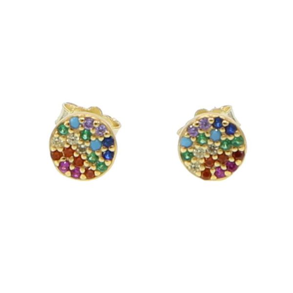 stud 925 sterling silver dainty delicate round charm small dots multi color gold rainbow cz earring, Golden;silver
stud 925 sterling silver dainty delicate round charm small dots multi color gold rainbow cz earring, Golden;silver