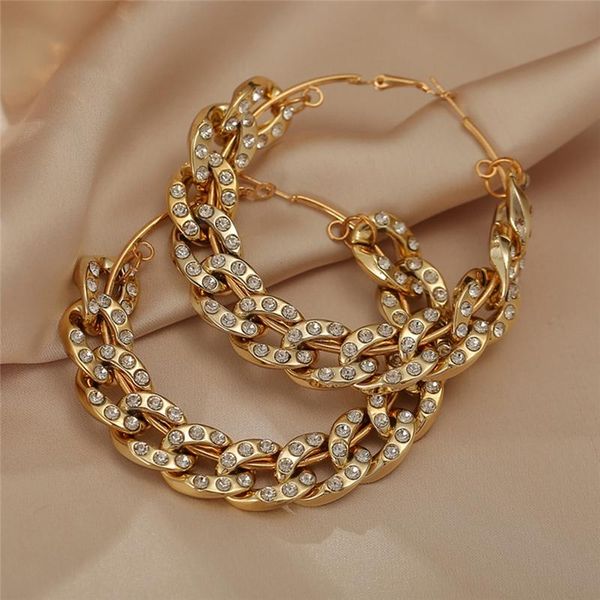hoop & huggie bohemian oversize chain earrings for women 2021 crystal round metal earring female jewelry fashion statement, Golden;silver
hoop & huggie bohemian oversize chain earrings for women 2021 crystal round metal earring female jewelry fashion statement, Golden;silver