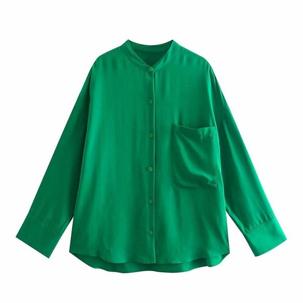 women's blouses & shirts fashion women simply stand collar solid green casual kimono shirt female pocket patch blouse roupas chic blusa, White
women's blouses & shirts fashion women simply stand collar solid green casual kimono shirt female pocket patch blouse roupas chic blusa, White