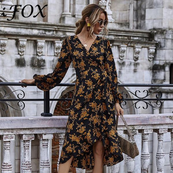casual dresses ifox v neck long sleeve bohemian women dress fashion floral printed mid calf length with sashes real po, Black;gray
casual dresses ifox v neck long sleeve bohemian women dress fashion floral printed mid calf length with sashes real po, Black;gray
