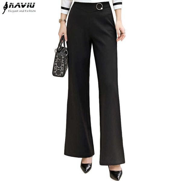 fashion temperament women black wide leg pants plus size ol autumn korean office ladies loose mid waist trousers 210604, Black;white
fashion temperament women black wide leg pants plus size ol autumn korean office ladies loose mid waist trousers 210604, Black;white