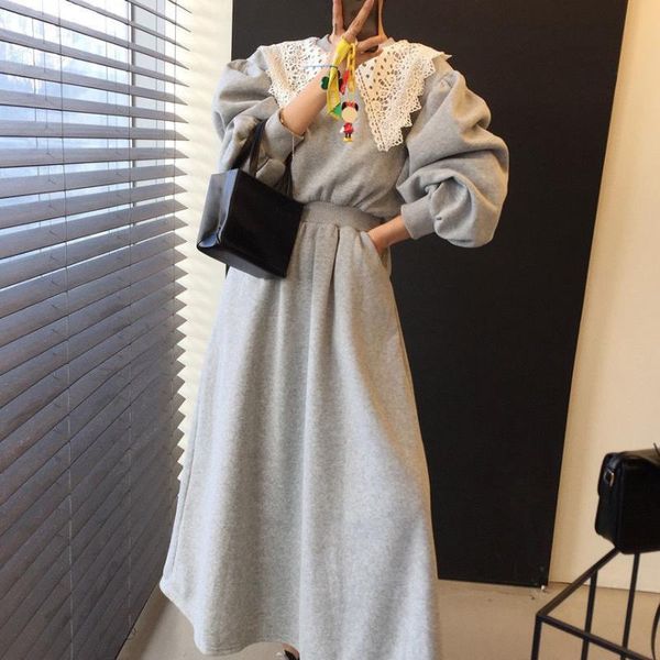casual dresses women dress 2021 korean chic long sleeve hollow out lace lapel slim waist a line hoodie puff lady robe gown winter, Black;gray
casual dresses women dress 2021 korean chic long sleeve hollow out lace lapel slim waist a line hoodie puff lady robe gown winter, Black;gray