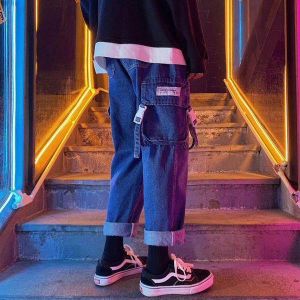 japan plus size jeans men hip hop rap street wear joggers ankle length denim cargo pants loose pocket harem trousers sweatpants men's, Blue
japan plus size jeans men hip hop rap street wear joggers ankle length denim cargo pants loose pocket harem trousers sweatpants men's, Blue