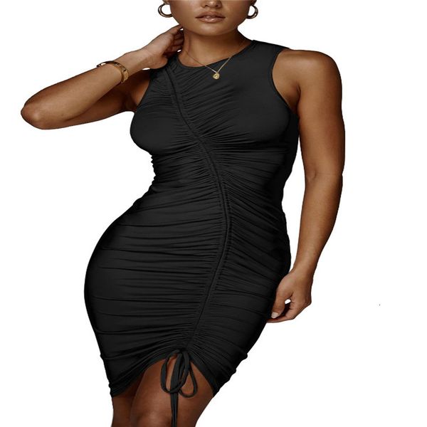 casual dresses designer women bodycon drawstring pleated sleeveless crew neck summer party robe sheath vestdos g41e, Black;gray
casual dresses designer women bodycon drawstring pleated sleeveless crew neck summer party robe sheath vestdos g41e, Black;gray
