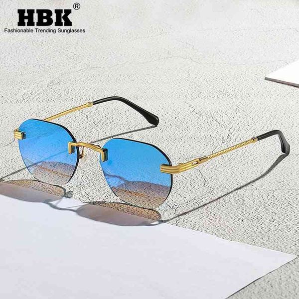 hbk blue mirror frameless gold metal ladies sunglasses men rimless brown sun glasses for women fashion shades cutting eyeglass
hbk blue mirror frameless gold metal ladies sunglasses men rimless brown sun glasses for women fashion shades cutting eyeglass