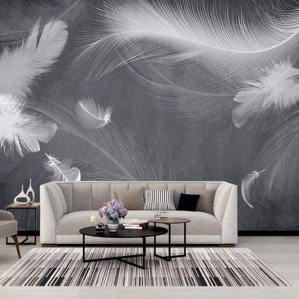 wallpapers custom self-adhesive mural wallpaper modern 3d black and white gray feathers fresco living room tv sofa bedroom abstract sticker
wallpapers custom self-adhesive mural wallpaper modern 3d black and white gray feathers fresco living room tv sofa bedroom abstract sticker