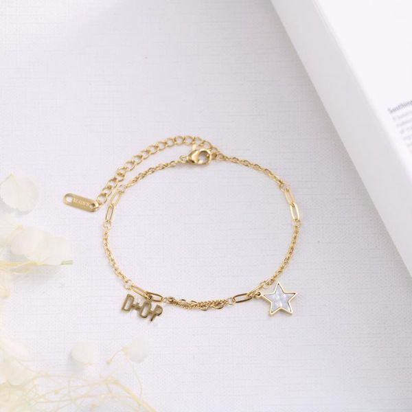 charm bracelets luxury women simple letter white fritillary star pendant bracelet stainless steel irregular chain splicing for, Golden;silver
charm bracelets luxury women simple letter white fritillary star pendant bracelet stainless steel irregular chain splicing for, Golden;silver