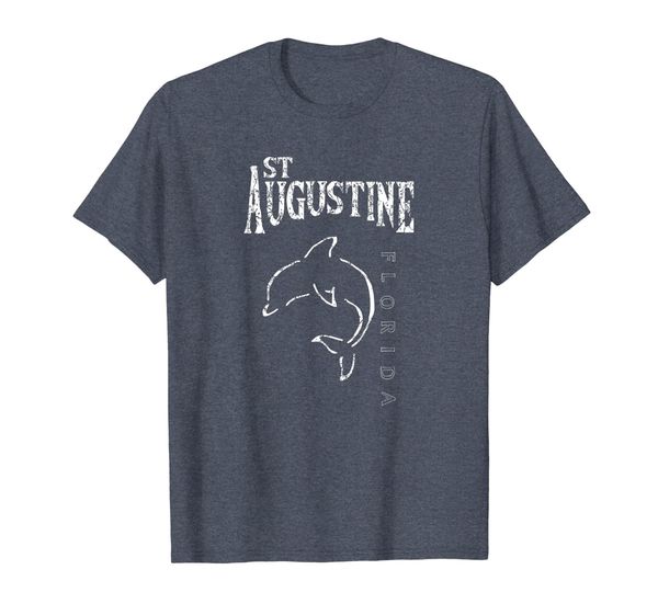 st. augustine florida dolphin souvenir gift t-shirt, White;black