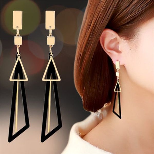 long geometric triangle popular earrings for women earrings 2020, Black 
long geometric triangle popular earrings for women earrings 2020, Black