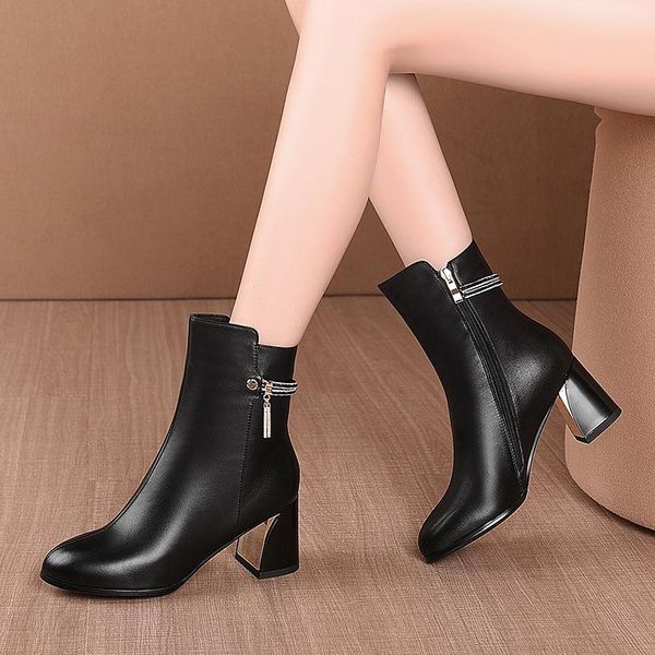 boots natural leather ankle for women round head thick heels shoes ladies fashion short plush winter 2021 booties, Black
boots natural leather ankle for women round head thick heels shoes ladies fashion short plush winter 2021 booties, Black