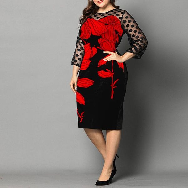elegant dresses for women mesh patchwork 5xl plus size clothing floral printed casual dress fashion knee length summer, Black;gray
elegant dresses for women mesh patchwork 5xl plus size clothing floral printed casual dress fashion knee length summer, Black;gray