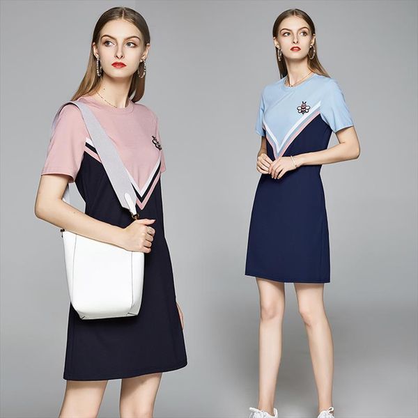 Brand T Shirt Mini Womens Dresses Summer Short Sleeves Plus Size Clothes Vestidos High Quality European Style Clothing, Black;gray
Brand T Shirt Mini Womens Dresses Summer Short Sleeves Plus Size Clothes Vestidos High Quality European Style Clothing, Black;gray