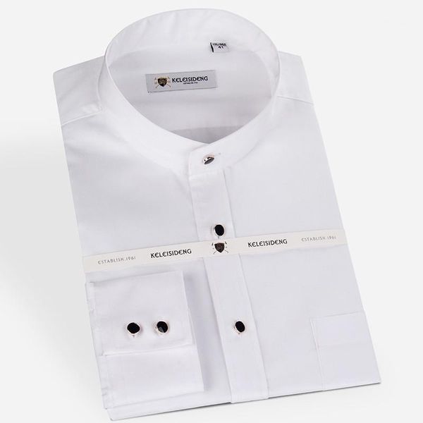 excellent pure cotton mandarin collar long sleeve solid dress shirts for men soft comfortable well fit male men's, White;black
excellent pure cotton mandarin collar long sleeve solid dress shirts for men soft comfortable well fit male men's, White;black