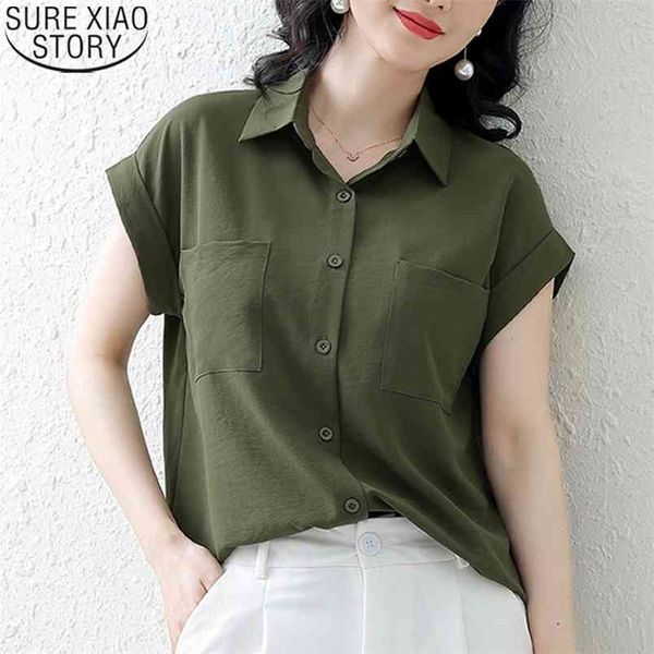 fashion office lady shirts women short sleeve summer shirt solid pockets button up plus size loose 14247 210506, White
fashion office lady shirts women short sleeve summer shirt solid pockets button up plus size loose 14247 210506, White