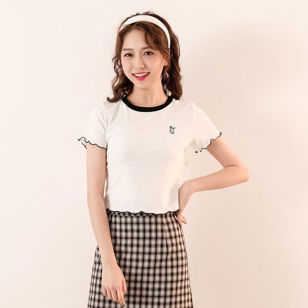 spring summer causal 2pcs set women oneck embroidery tshirt high waist plaid aline mini skirt 1319k-d2080- two piece dress, White
spring summer causal 2pcs set women oneck embroidery tshirt high waist plaid aline mini skirt 1319k-d2080- two piece dress, White