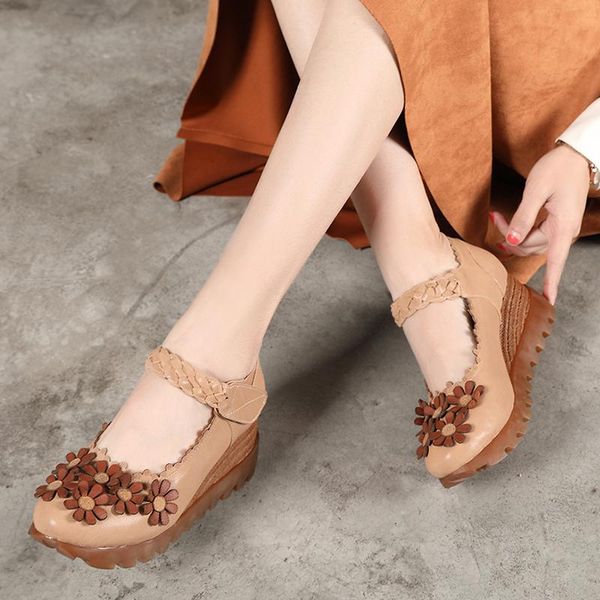 dress shoes 2021 spring arrival women wedges pumps genuine leather handmade vintage style flower ankle strap lady platform, Black
dress shoes 2021 spring arrival women wedges pumps genuine leather handmade vintage style flower ankle strap lady platform, Black