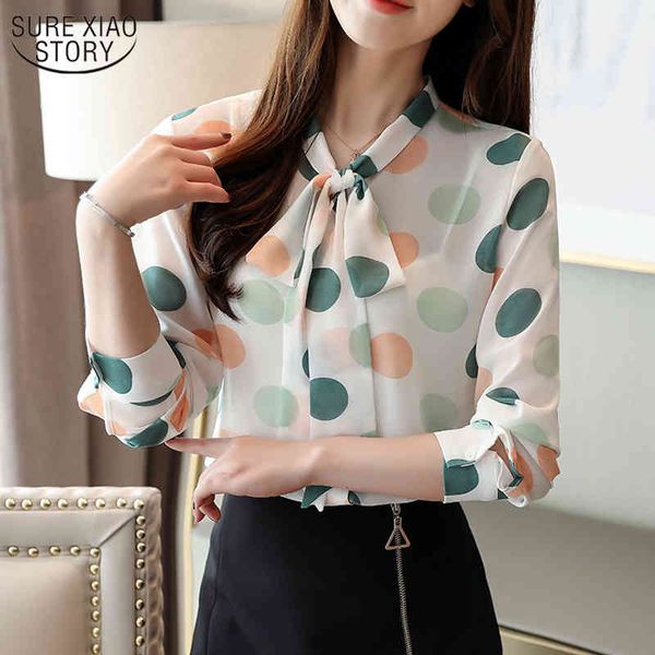 korean loose female blouse polka dot printed shirt simple soft chiffon long sleeved with suspenders 7187 210508, White
korean loose female blouse polka dot printed shirt simple soft chiffon long sleeved with suspenders 7187 210508, White