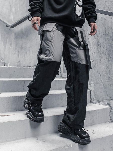 men's pants jogger sweatpants trousers splice streetwear hip hop men fashion casual loose cargo pant male elastic waist straight, Black
men's pants jogger sweatpants trousers splice streetwear hip hop men fashion casual loose cargo pant male elastic waist straight, Black