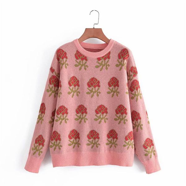 women's sweaters vintage style floral print pullover women sweater 2021 autumn winter loose base o neck knit jumpers female, White;black
women's sweaters vintage style floral print pullover women sweater 2021 autumn winter loose base o neck knit jumpers female, White;black