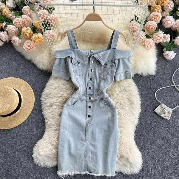 singreiny women retro denim strap dress korean off shoulder short sleeve slim dresses summer fashion streetwear short dress 210419, Black;gray
singreiny women retro denim strap dress korean off shoulder short sleeve slim dresses summer fashion streetwear short dress 210419, Black;gray