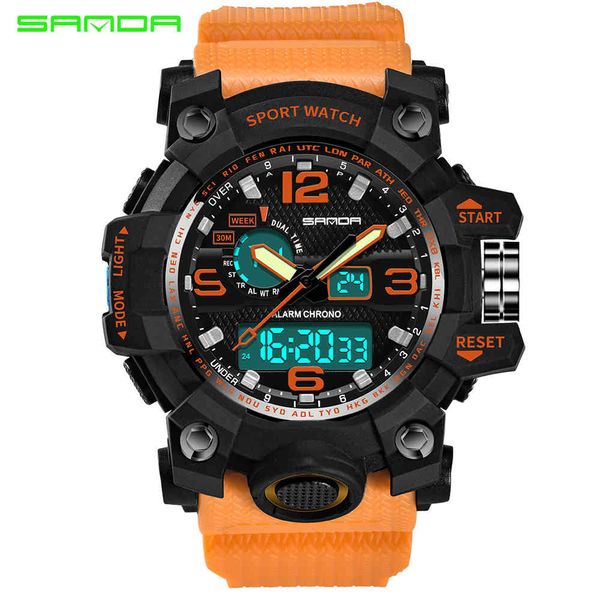 luxury brand sanda men sport watches men's quartz led analog clock man military waterproof wrist watch relogio masculino new x0524, Slivery;brown
luxury brand sanda men sport watches men's quartz led analog clock man military waterproof wrist watch relogio masculino new x0524, Slivery;brown