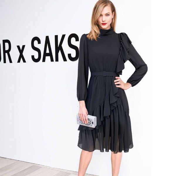 autumn elegant temperament thin party black dress of women quality fashion, Black;gray
autumn elegant temperament thin party black dress of women quality fashion, Black;gray