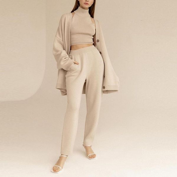 women's two piece pants knitted solid women cardigans sets turtleneck sleeveless pullovers with loose suit 2021 winter elegant ladies s, White
women's two piece pants knitted solid women cardigans sets turtleneck sleeveless pullovers with loose suit 2021 winter elegant ladies s, White