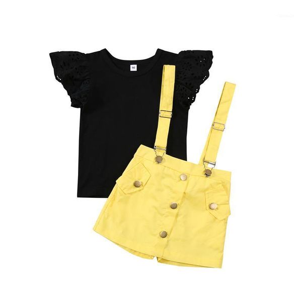 girls clothing sets children costume short sleeves + suspender culottes simple style pocket decoration summer, White
girls clothing sets children costume short sleeves + suspender culottes simple style pocket decoration summer, White