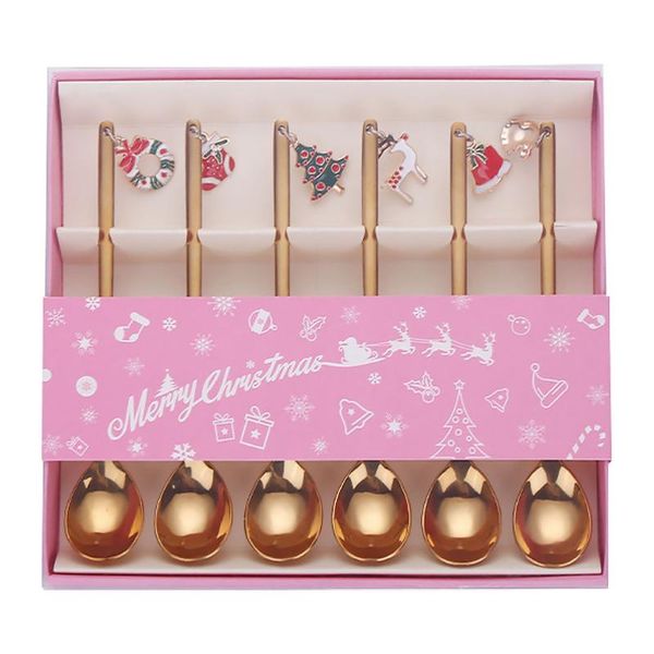 spoons 6pcs stainless steel spoon mixing coffee scoop stirring