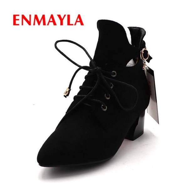 boots enmayla arrival fashion spring casual woman shoes flock pointed toe ankle lace up metal decoration female black
boots enmayla arrival fashion spring casual woman shoes flock pointed toe ankle lace up metal decoration female black