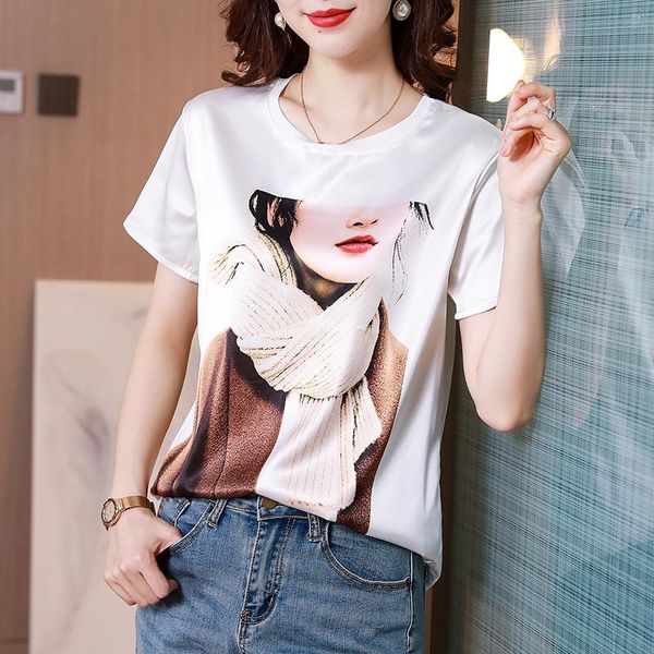 women's t-shirt summer korean fashion silk t-shirts for women vintage satin white short sleeves plus size xxxl office lady shirts
women's t-shirt summer korean fashion silk t-shirts for women vintage satin white short sleeves plus size xxxl office lady shirts