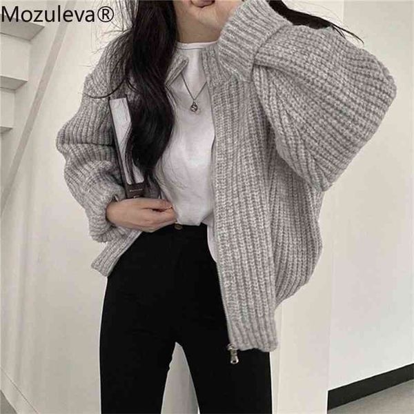 autumn winter women's sweaters zipper cardigans oversize korean elegant wild lady knitwears sweater coats 210416, White;black
autumn winter women's sweaters zipper cardigans oversize korean elegant wild lady knitwears sweater coats 210416, White;black