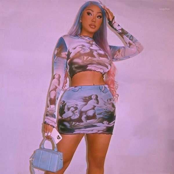sisterlinda vintage cartoon print thin t-shirt+mini skirts matching suit women streetwear slim basic skirt two piece outfits women's tr, Gray
sisterlinda vintage cartoon print thin t-shirt+mini skirts matching suit women streetwear slim basic skirt two piece outfits women's tr, Gray